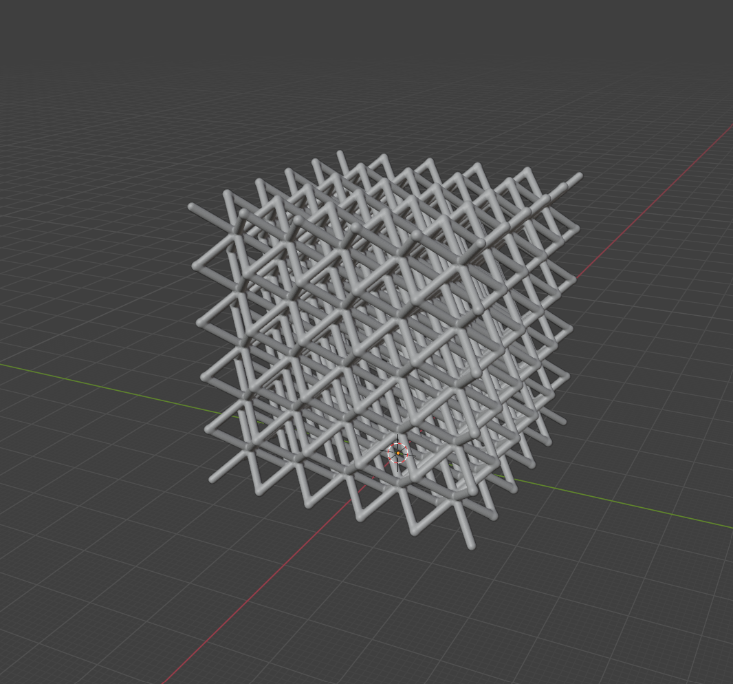 CAD model of a three-dimensional lattice structure