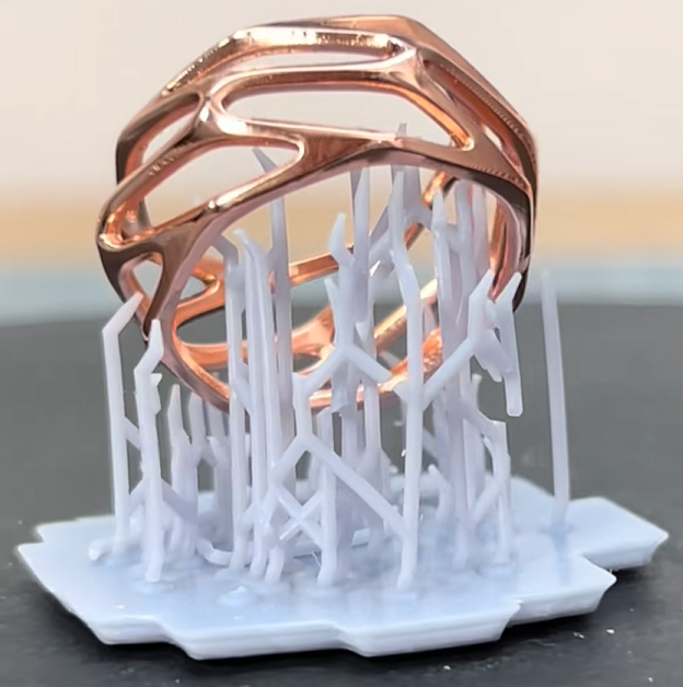Print with a copper-colored metal finish